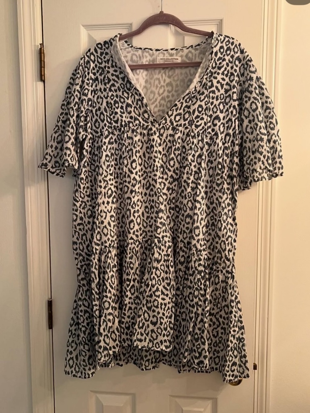 Emerson Fry Black and White Leopard Print Mini Dress